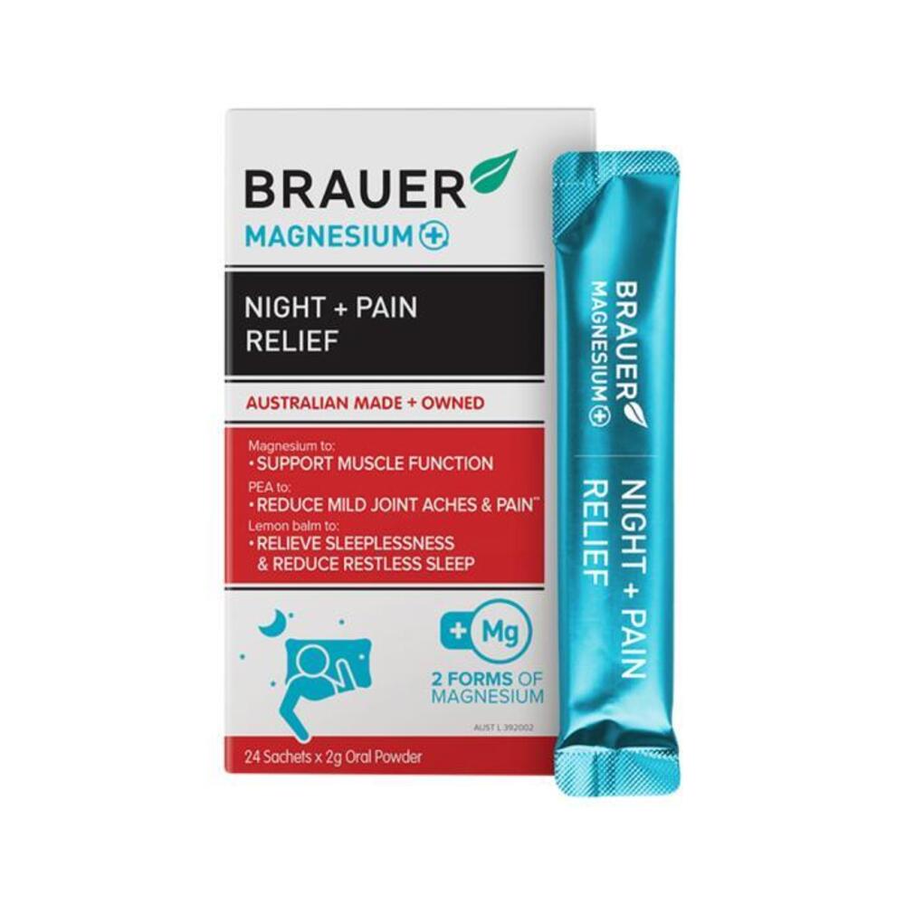 Brauer Magnesium+ Night + Pain Relief Oral Powder Sachet 2g x 24 Pack