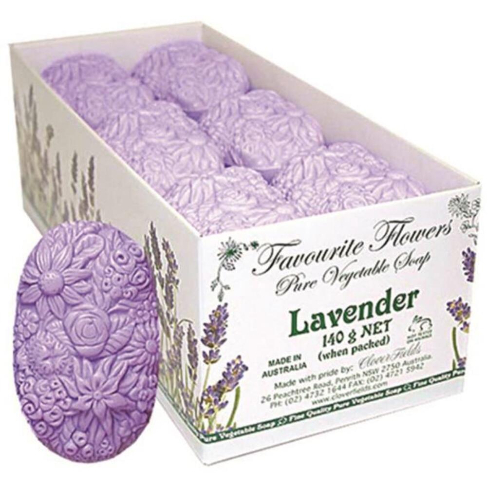 Clover Fields Favourite Flower (Pure Vegetable Soap) Lavender 140g x 12 Display