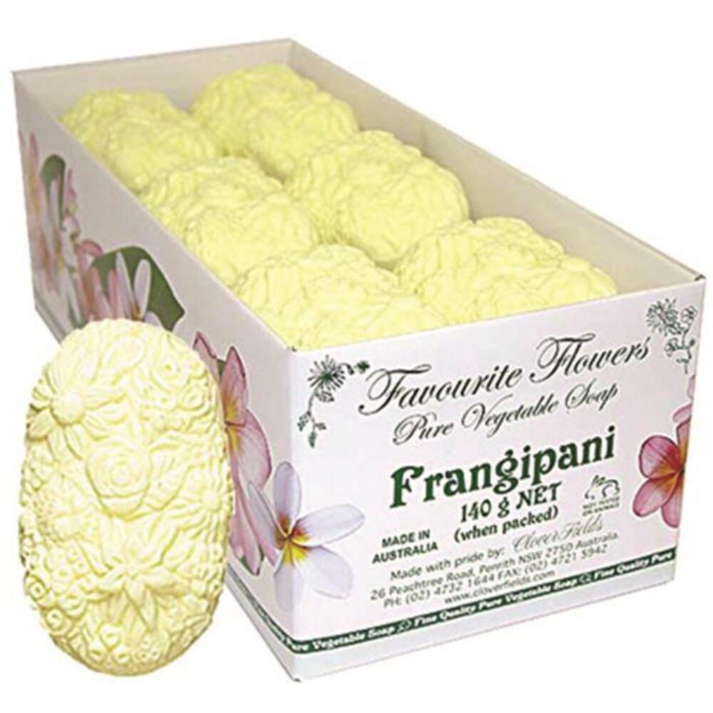 Clover Fields Favourite Flower (Pure Vegetable Soap) Frangipani 140g x 12 Display