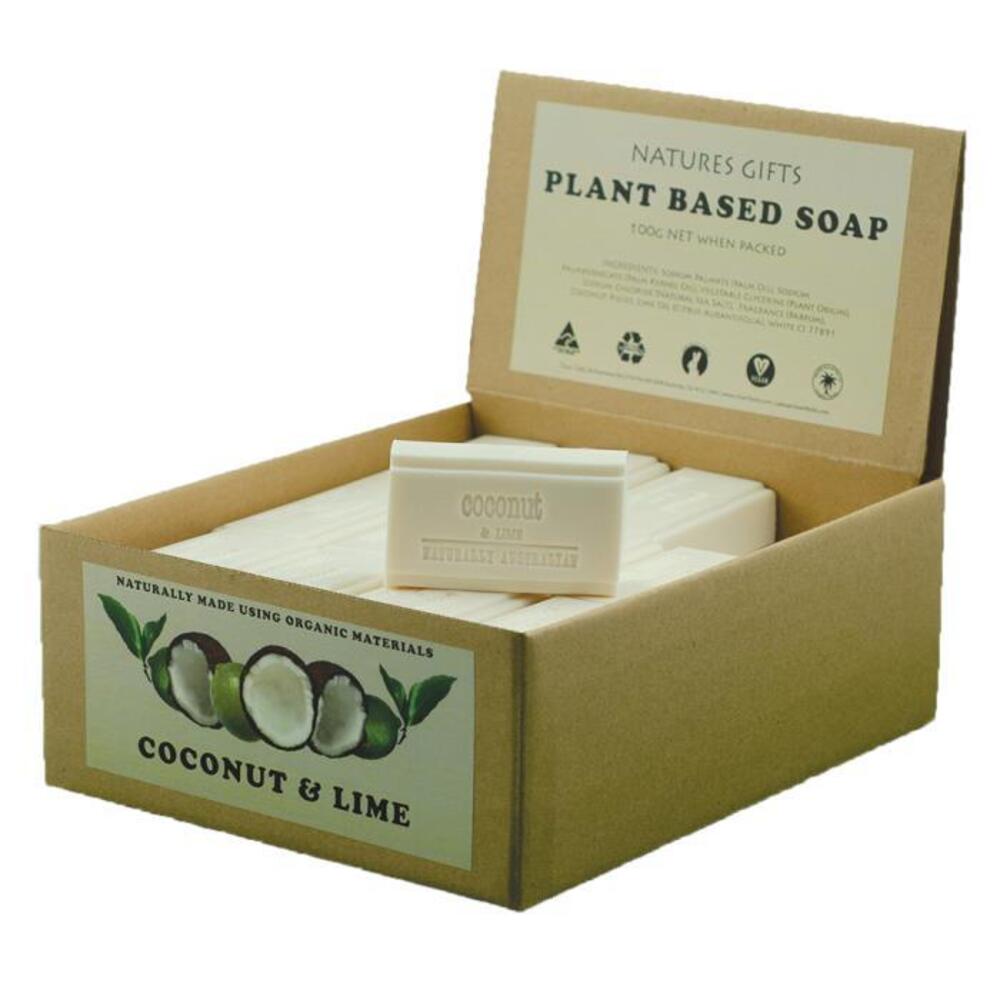 Clover Fields Natures Gifts Plant Based Soap Coconut &amp; Lime 100g x 36 Display