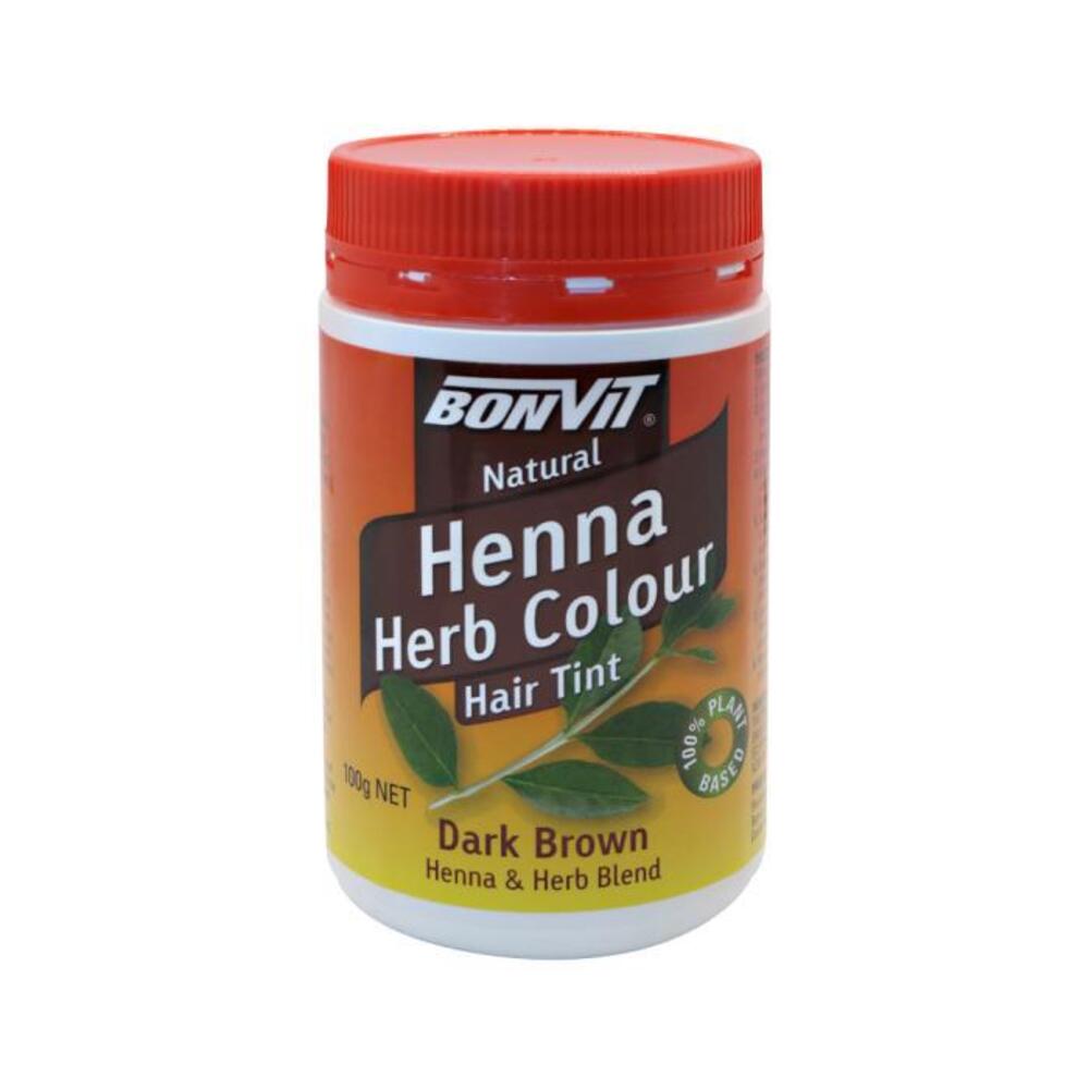 Bonvit Natural Hair Tint Henna Herb Colour (Henna &amp; Herb Blend) Dark Brown 100g