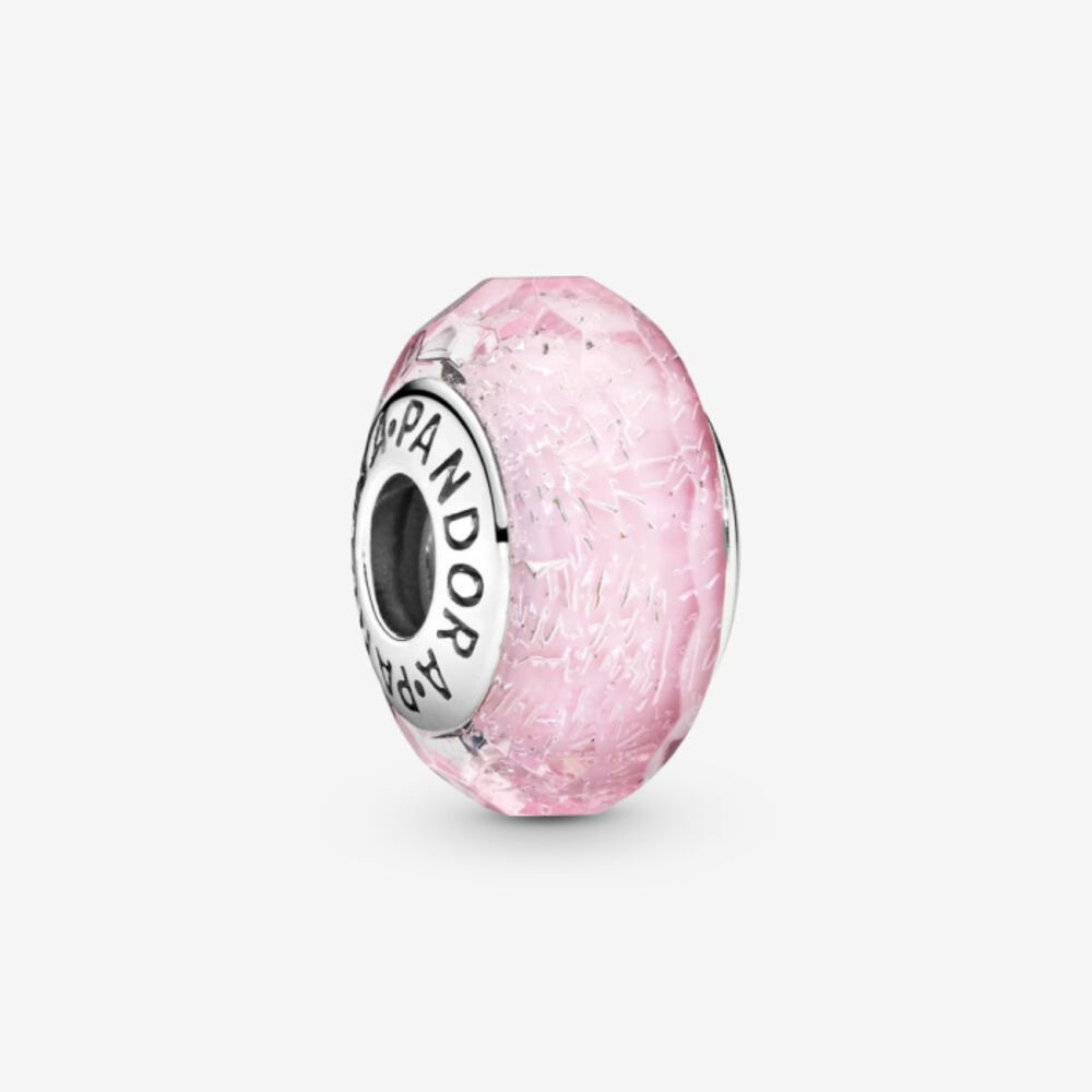 판도라 파세티드 핑크 뮤라노 글라스 참 791650, Pandora Faceted Pink Murano Glass Charm 791650