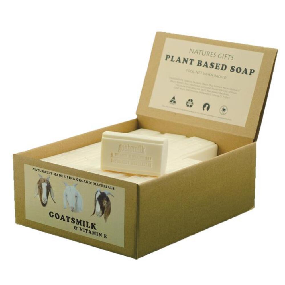 Clover Fields Natures Gifts Plant Based Soap Goatsmilk &amp; Vitamin E 100g x 36 Display