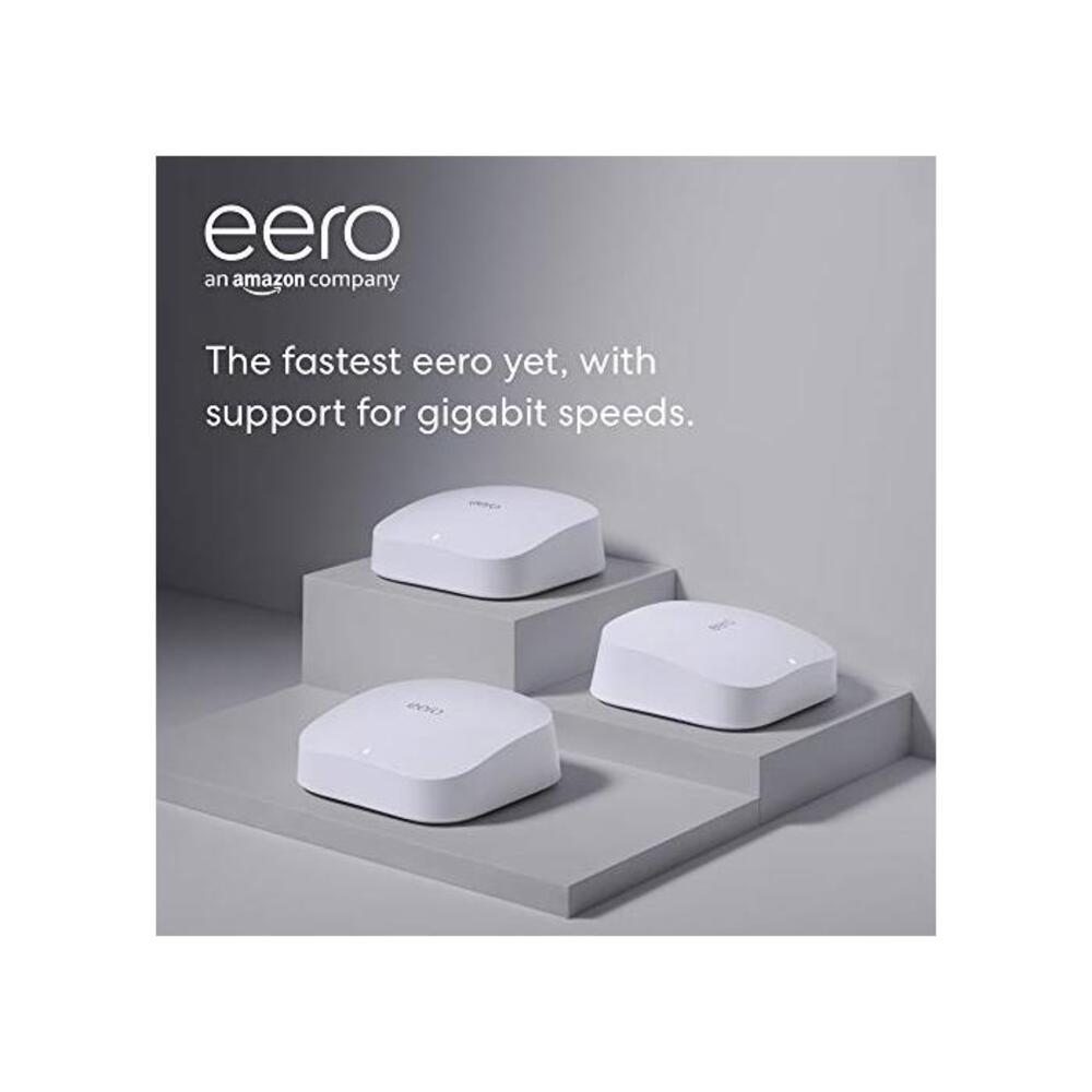 Introducing Amazon eero Pro 6 tri-band mesh Wi-Fi 6 system with built-in Zigbee smart home hub (3-pack) B0869C2Y7Y