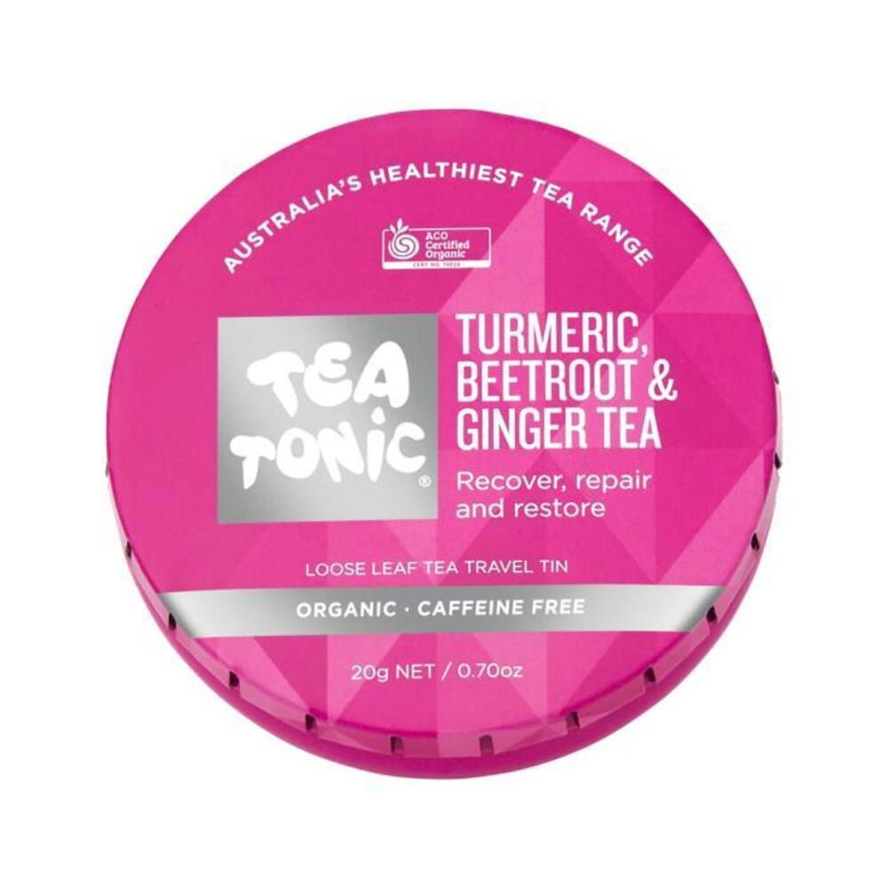Tea Tonic Organic Turmeric Beetroot &amp; Ginger Tea Travel Tin 20g