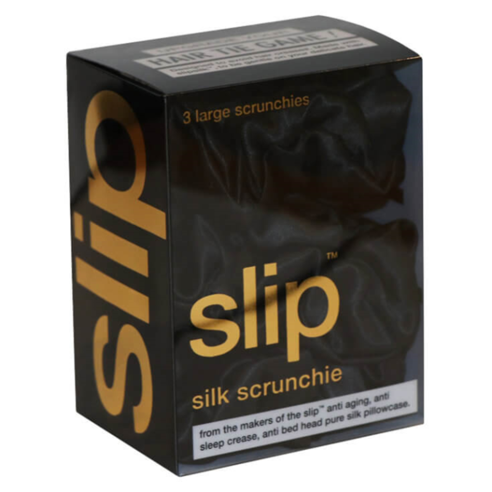 슬립 라지 실크 스크런치스 - 블랙 I-042541, Slip Large Silk Scrunchies - Black I-042541