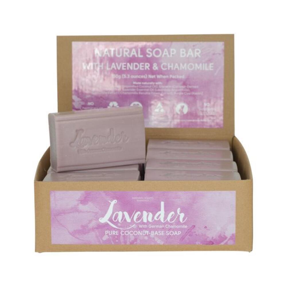 Clover Fields Natures Gifts Essentials Lavender with German Chamomile Coconut Oil Coconut Base Soap 150g x 16 Display