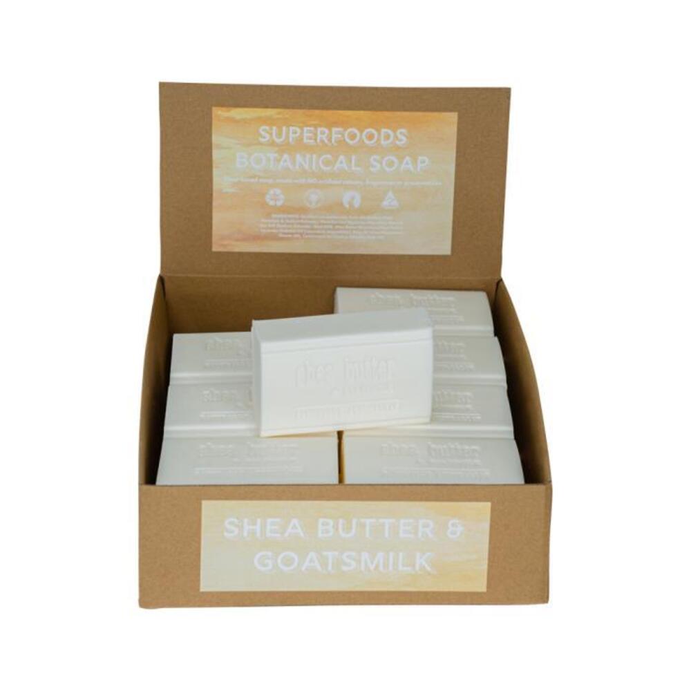 Clover Fields Superfood Botanical Shea Butter &amp; Goatsmilk Soap 150g x 16 Display
