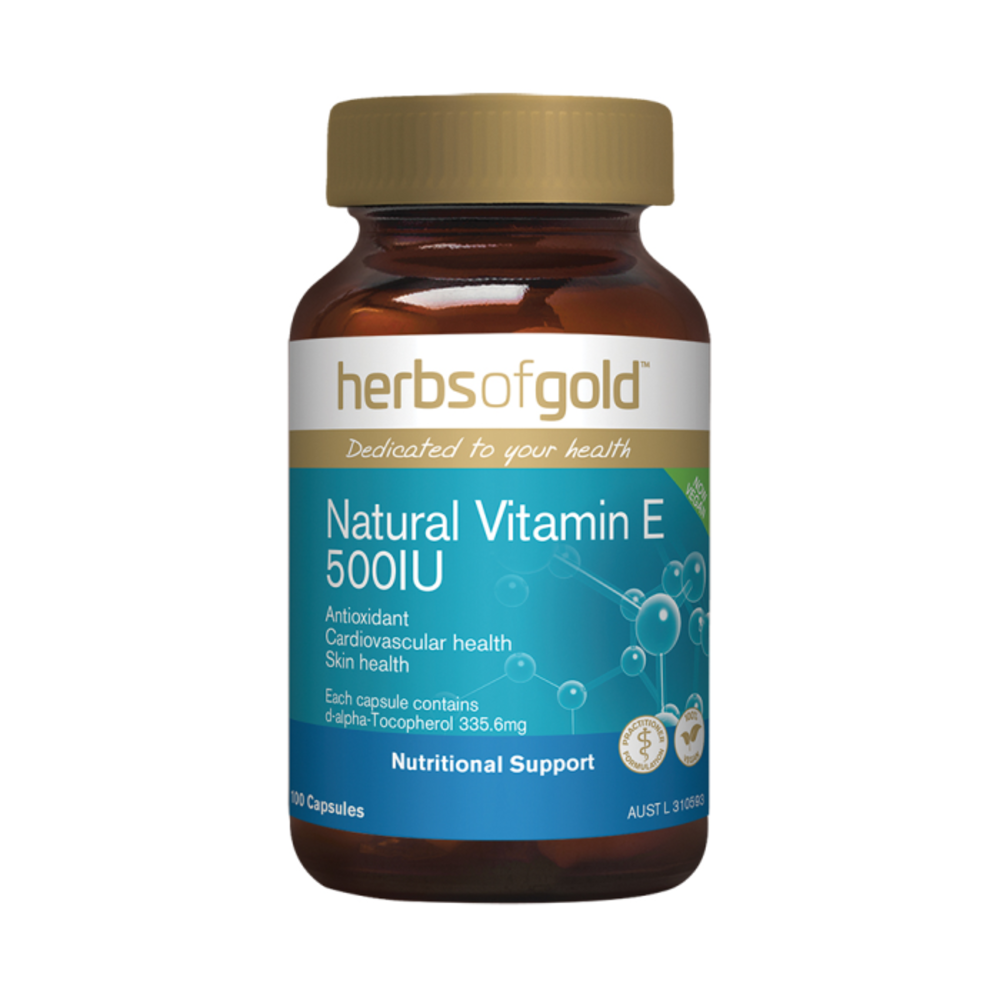 허브 오브 골드 내츄럴 비타민 E 500I.U. 100c, Herbs Of Gold Natural Vitamin E 500I.U. 100c