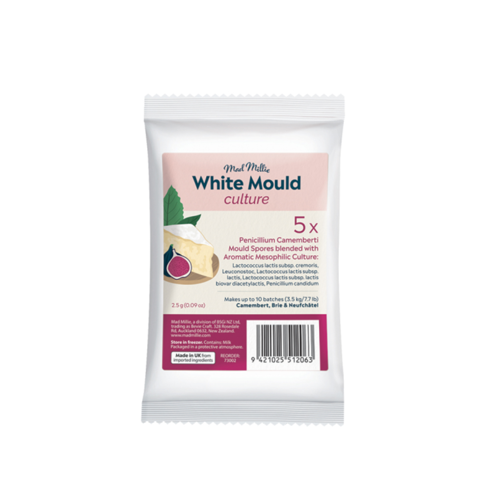 매드 밀리 화이트 몰드 치즈 컬쳐 블렌드 사쳇 x팩, Mad Millie White Mould Cheese Culture Blend Sachets x 5 Pack