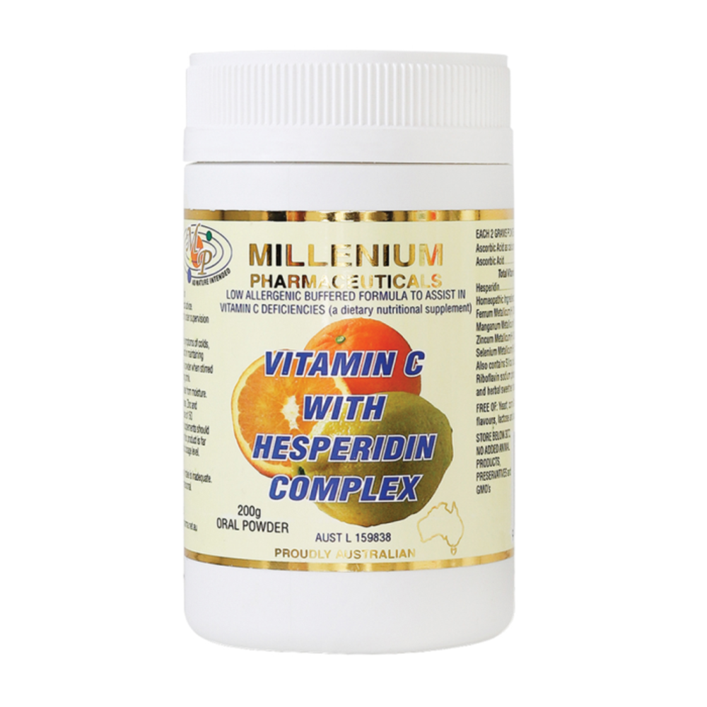 밀레니엄 파마씨디칼스 비타민 C 윗 히스페리딘 컴플렉스 200g 오랄 파우더, Millenium Pharmaceuticals Vitamin C with Hesperidin Complex 200g Oral Powder