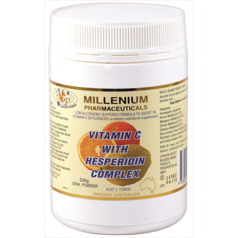 밀레니엄 파마씨디칼스 비타민 C 윗 히스페리딘 컴플렉스 500g 오랄 파우더, Millenium Pharmaceuticals Vitamin C with Hesperidin Complex 500g Oral Powder