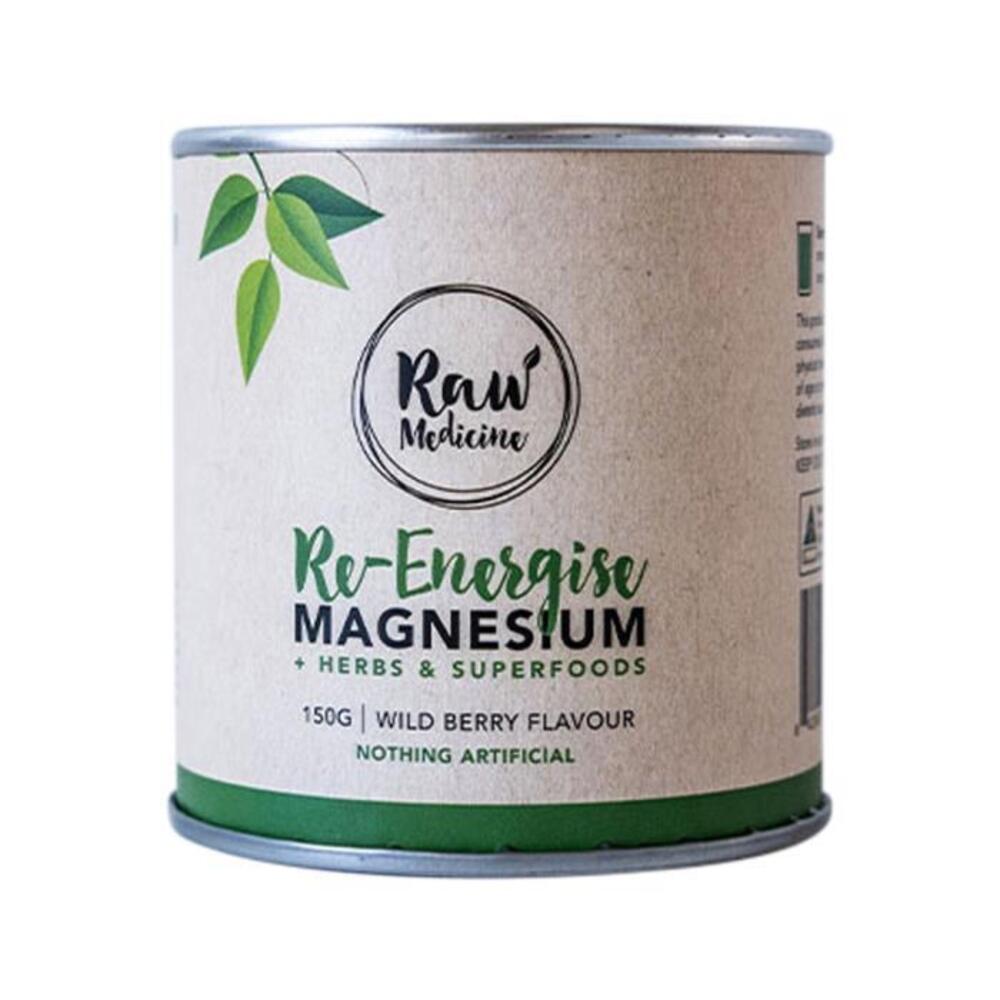 Raw Medicine Re Energise Magnesium + Herbs &amp; Superfoods (Wild Berry Flavour) 150g