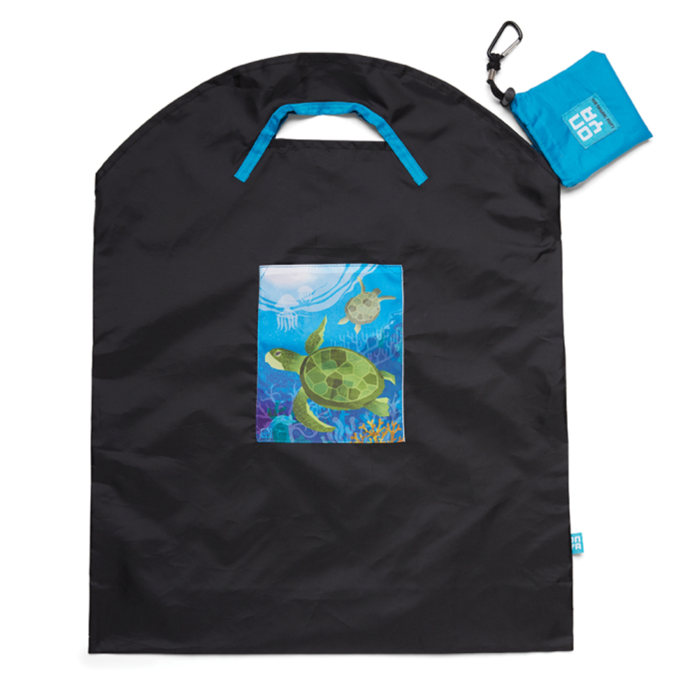 온야 리유저블 쇼핑 배그 블랙 씨 터틀 라지, Onya Reusable Shopping Bag Black Sea Turtle Large