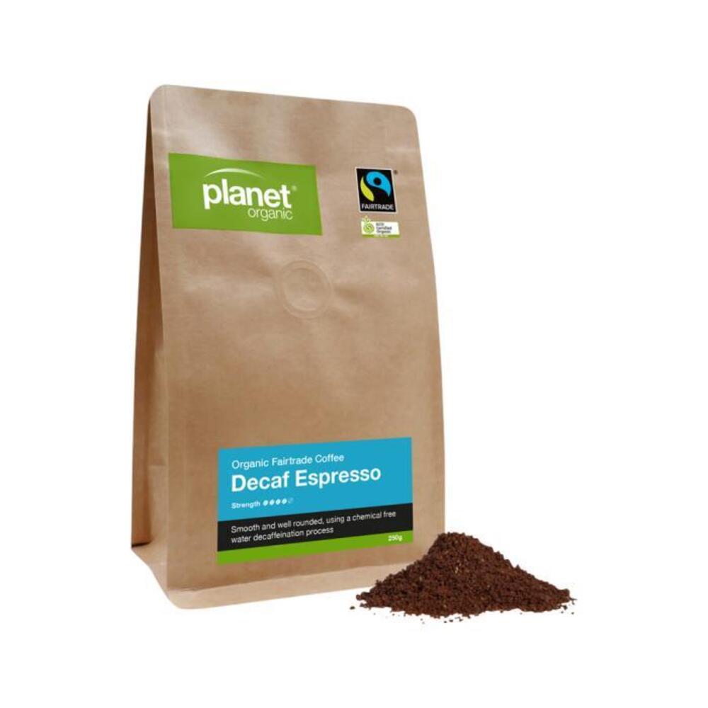 Planet Organic Organic Coffee Espresso Decaf Plunger Ground 250g