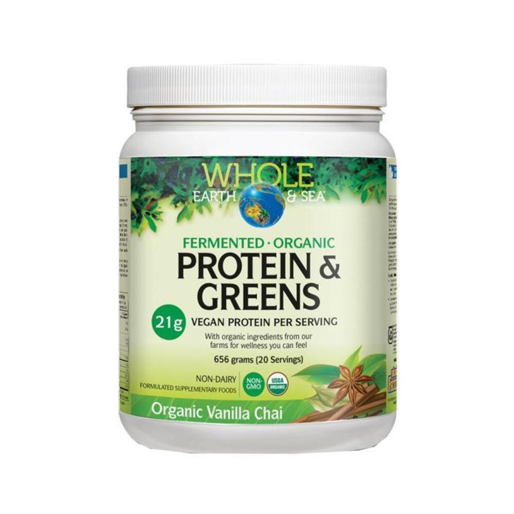 Whole Earth &amp; Sea Protein &amp; Greens Organic Vanilla Chai 656g