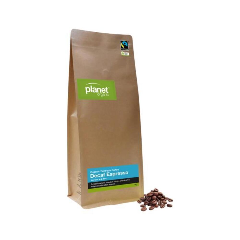 Planet Organic Organic Coffee Espresso Decaf Whole Bean 1kg