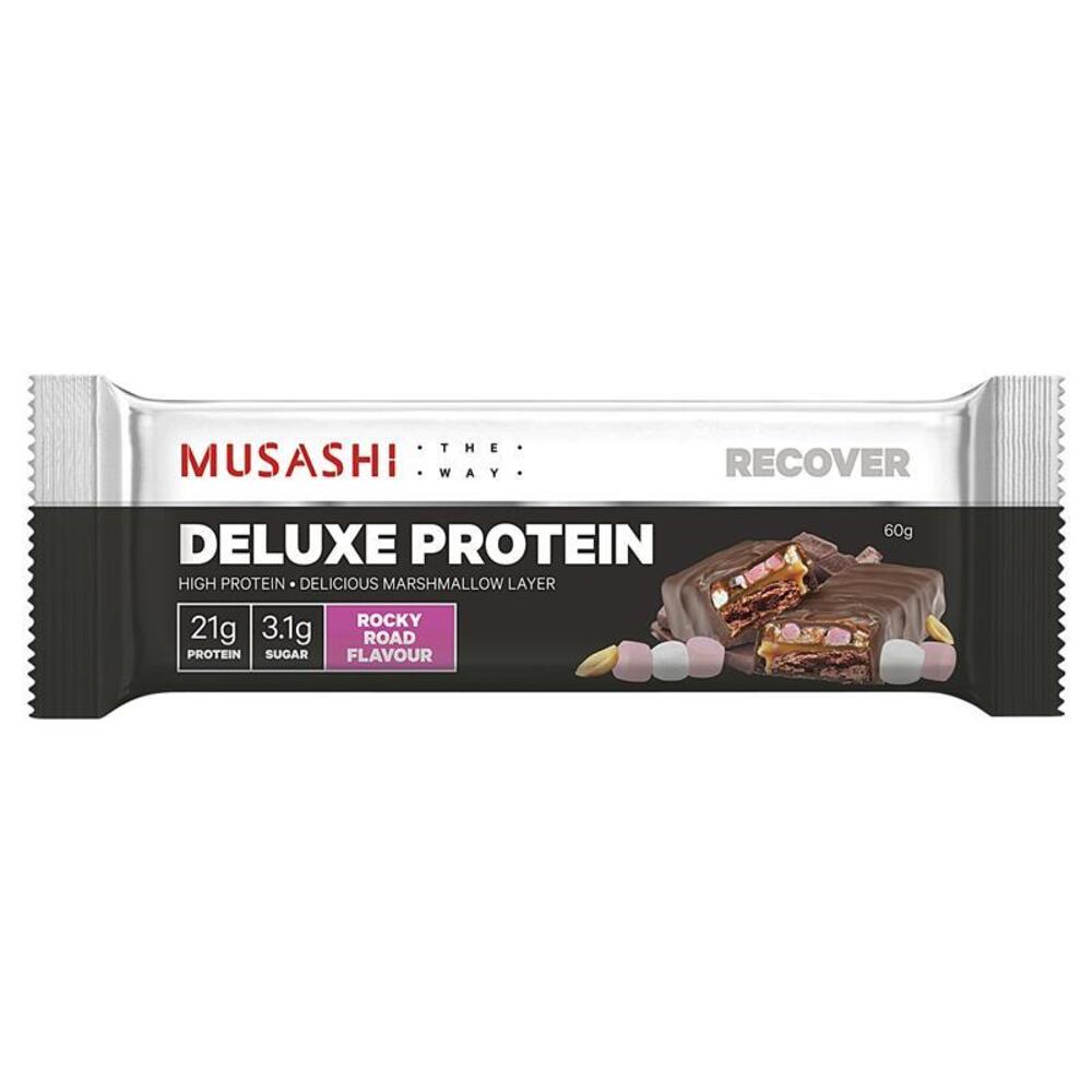 무사시 딜럭스 프로틴 바 로키 로드 60g Musashi Deluxe Protein Bar Rocky Road 60g