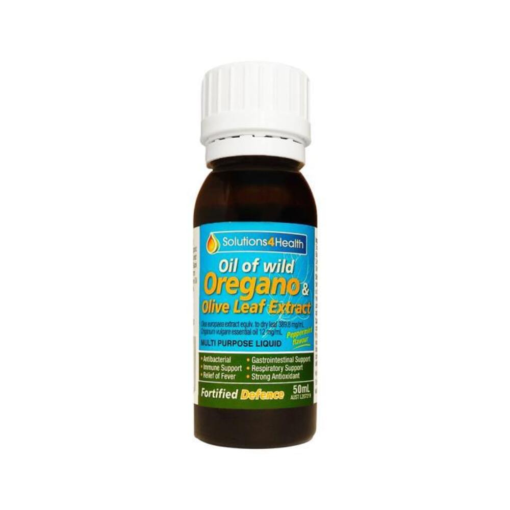 Solutions 4 Health Oil of Wild Oregano &amp; Olive Leaf Extract (Fortified Defence) 50ml