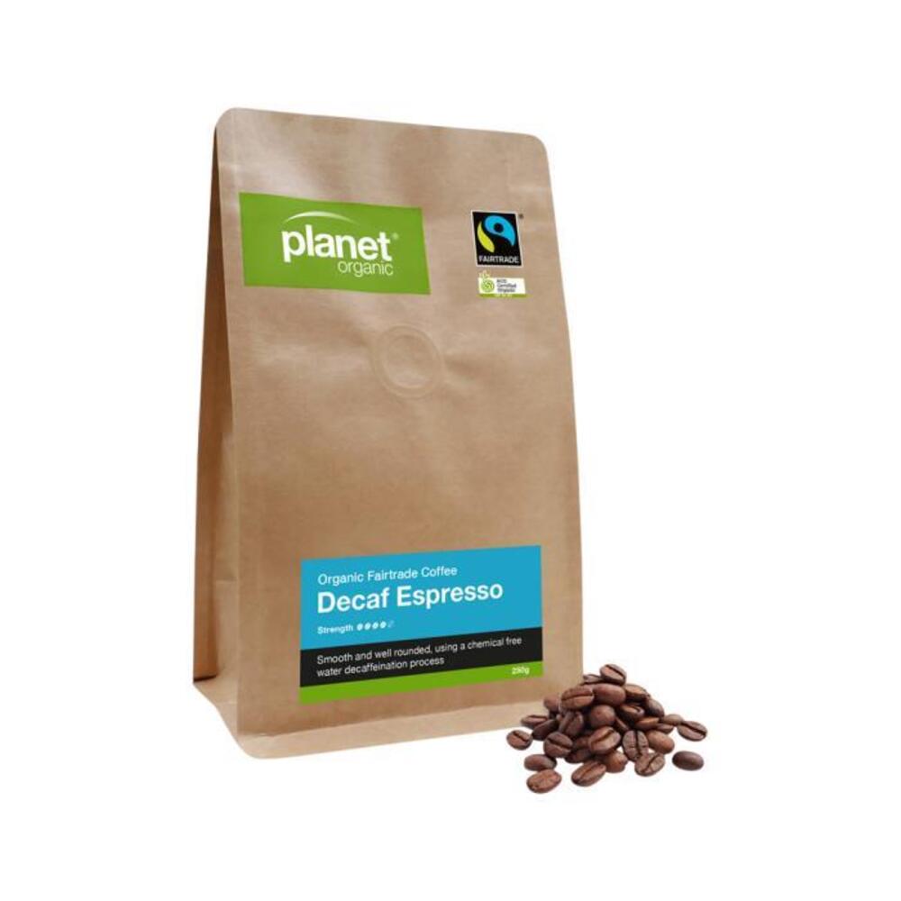 Planet Organic Organic Coffee Espresso Decaf Whole Bean 250g