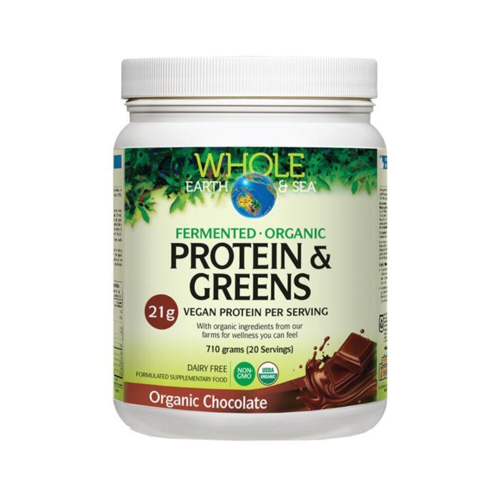 Whole Earth &amp; Sea Protein &amp; Greens Organic Chocolate 710g