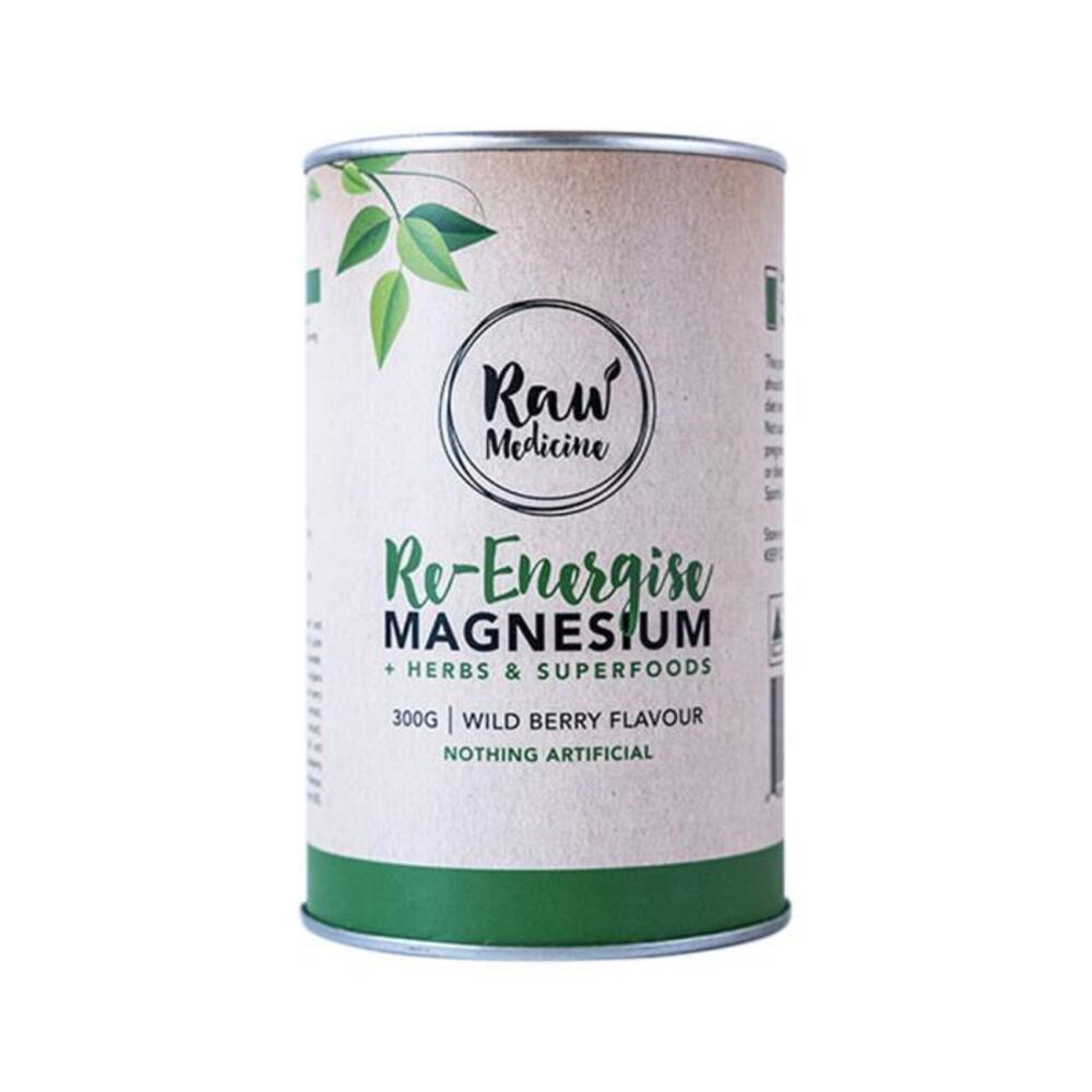 Raw Medicine Re Energise Magnesium + Herbs &amp; Superfoods (Wild Berry Flavour) 300g