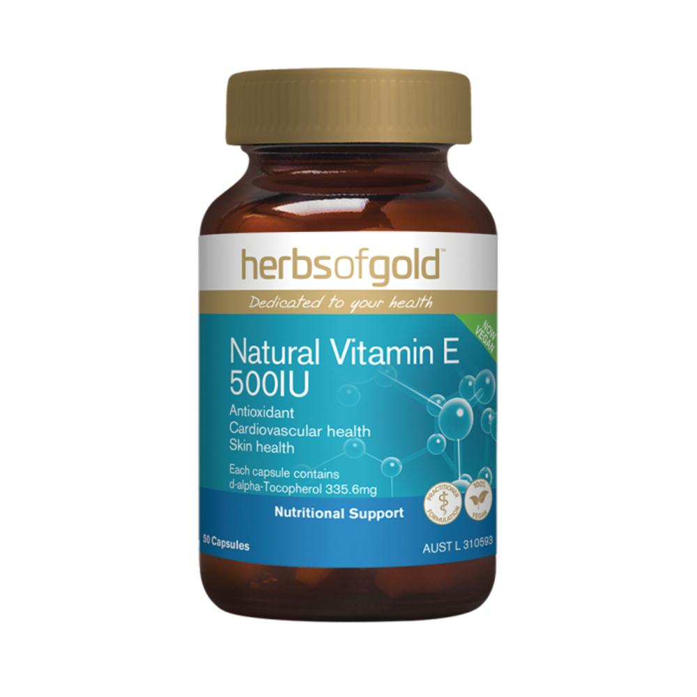허브 오브 골드 내츄럴 비타민 E 500I.U. 50c, Herbs Of Gold Natural Vitamin E 500I.U. 50c