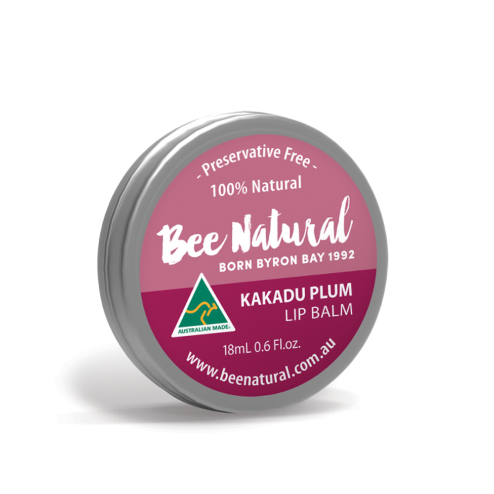 비 내츄럴 립 밤 틴 카카두 자두 18ml, Bee Natural Lip Balm Tin Kakadu Plum 18ml