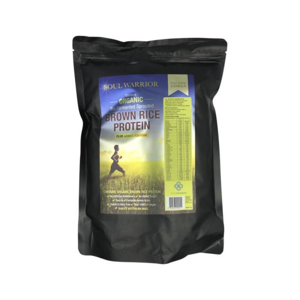 Wise Nutrients Soul Warrior Organic Brown Rice Protein Vanilla Plus L Carnitine 1kg
