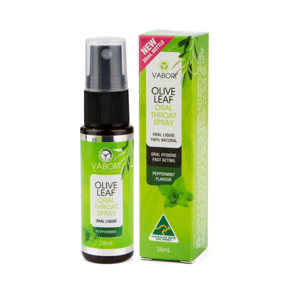 베이보리 올리브 리프 오랄 쓰롯 스프레이 페퍼민트 플레이버 25ml 오랄 스프레이, Vabori Olive Leaf Oral Throat Spray Peppermint Flavour 25ml Oral Spray
