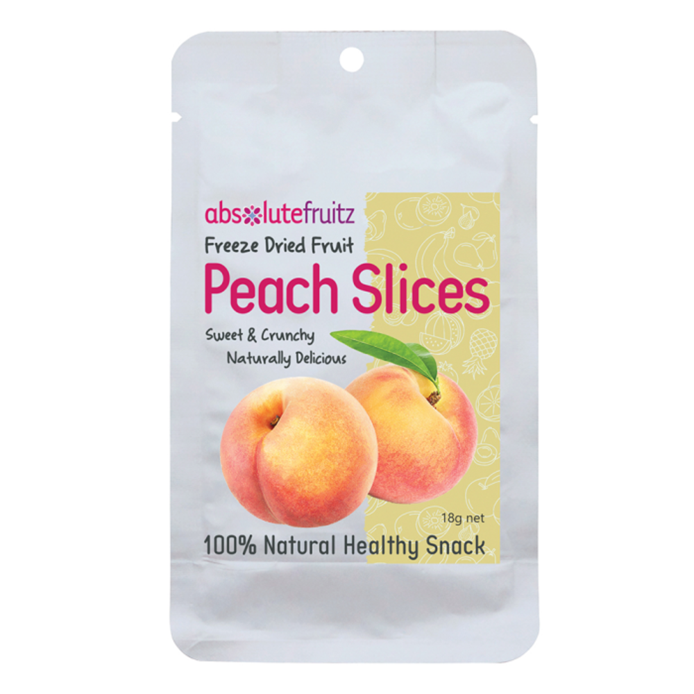 앱솔루트프룻즈 프리즈 드라이드 피치 슬라이스 18g, AbsoluteFruitz Freeze Dried Peach Slices 18g