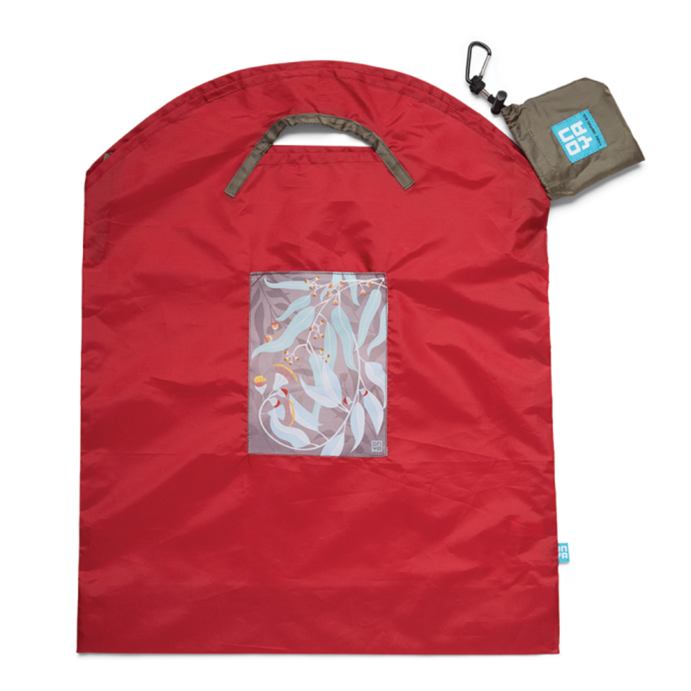 온야 리유저블 쇼핑 배그 레드 다크 리브즈 라지, Onya Reusable Shopping Bag Red Dark Leaves Large