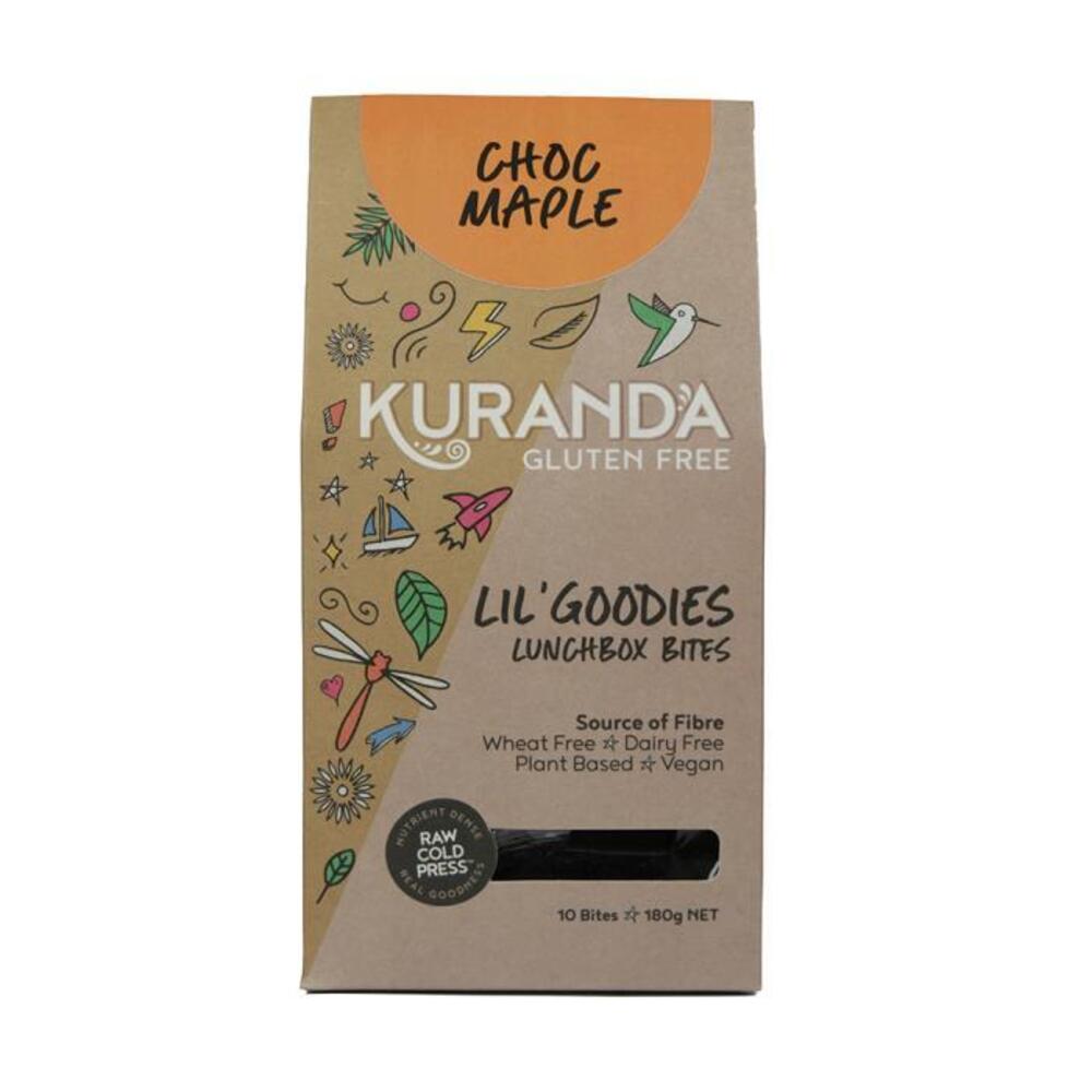 Kuranda Wholefoods Gluten Free Lil Goodies Lunchbox Bites Choc Maple 18g x 10 Pack