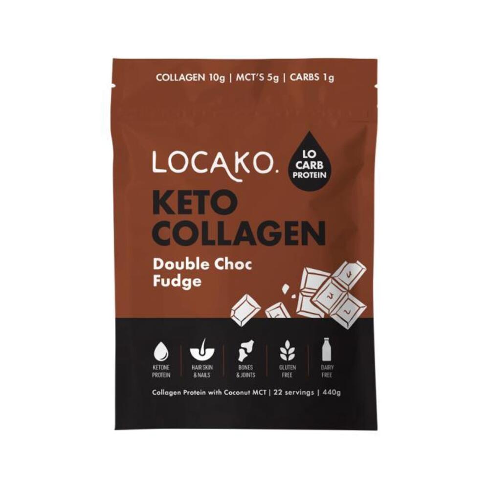 Locako Keto Collagen Double Choc Fudge 440g (Collagen Protein with Coconut MCT) 440g