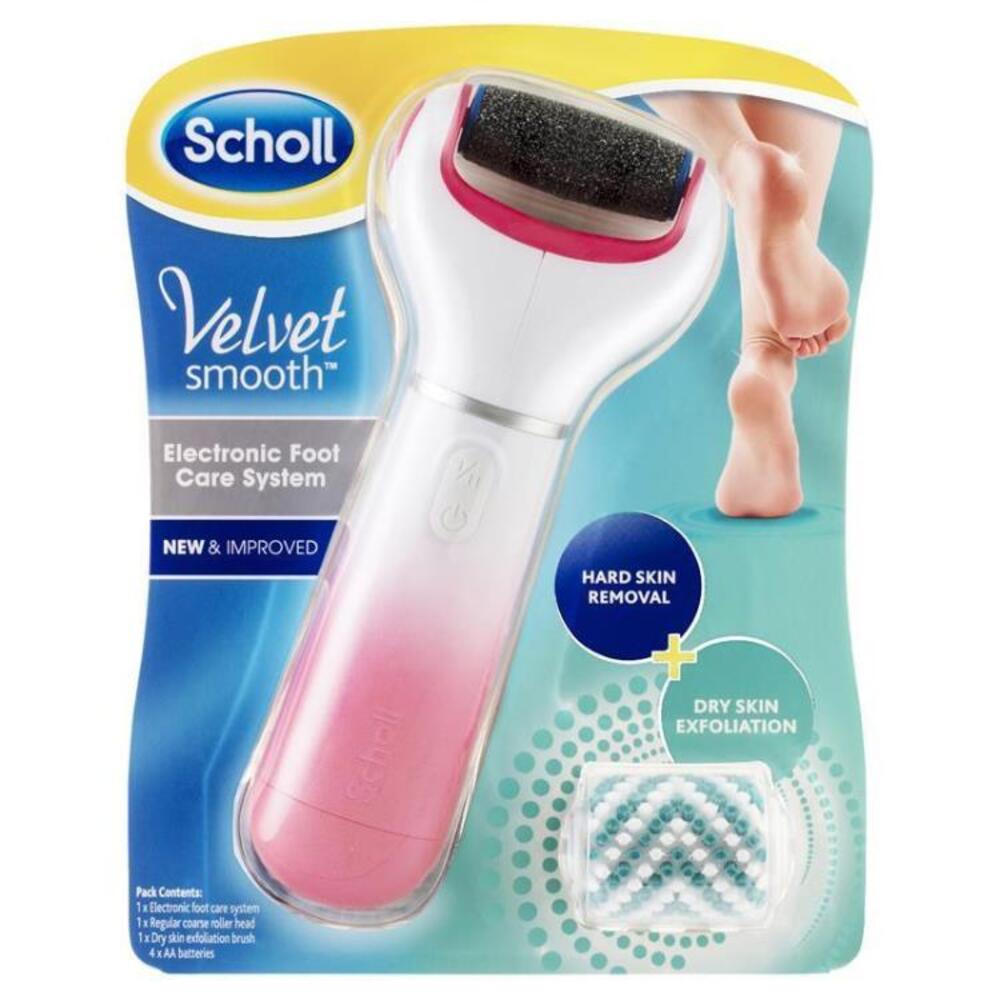 Scholl Velvet Smooth Electronic Foot File For Hard Skin Pink