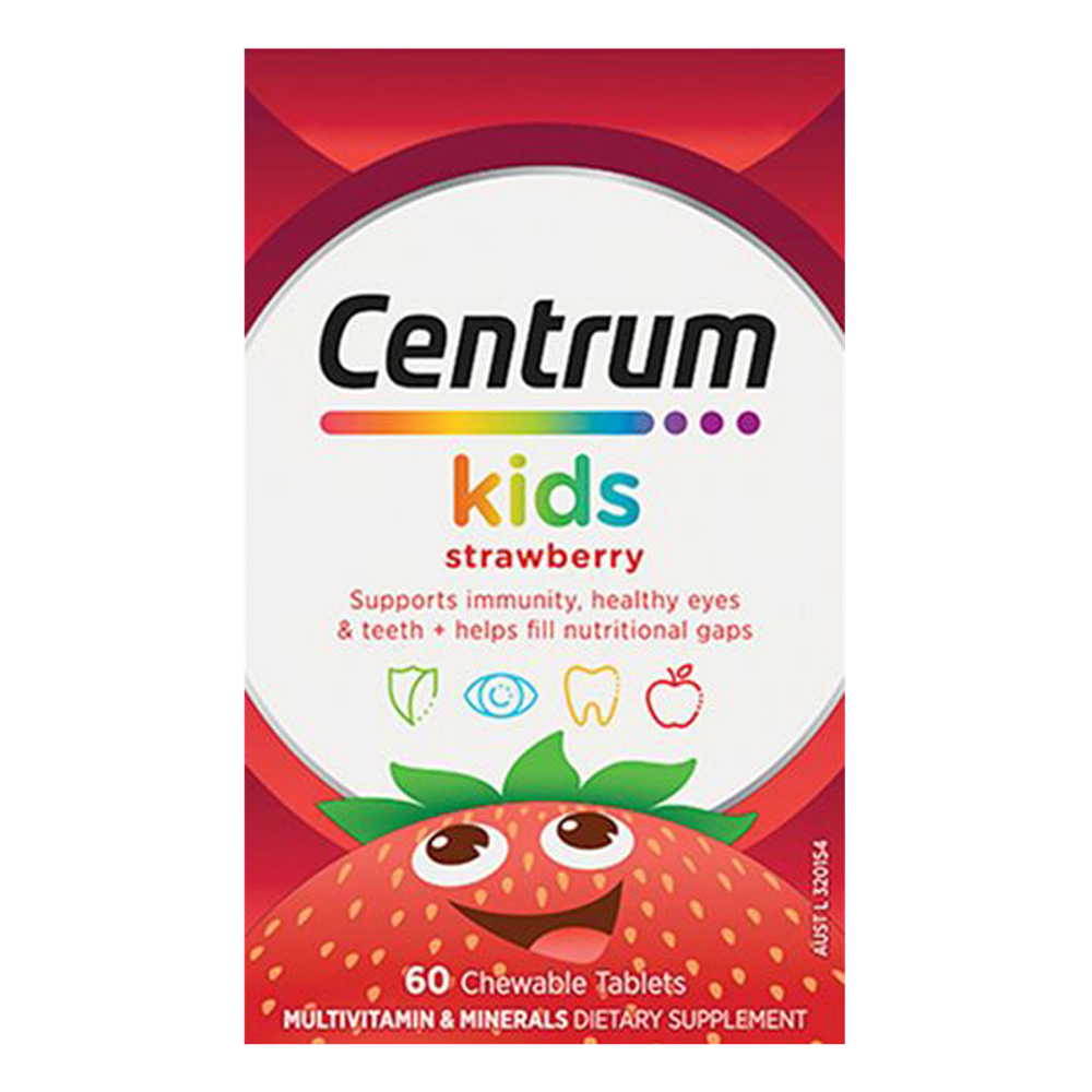 센트룸 키즈 멀티비타민 어린이 유아 영양제 미네랄 60정 딸기맛