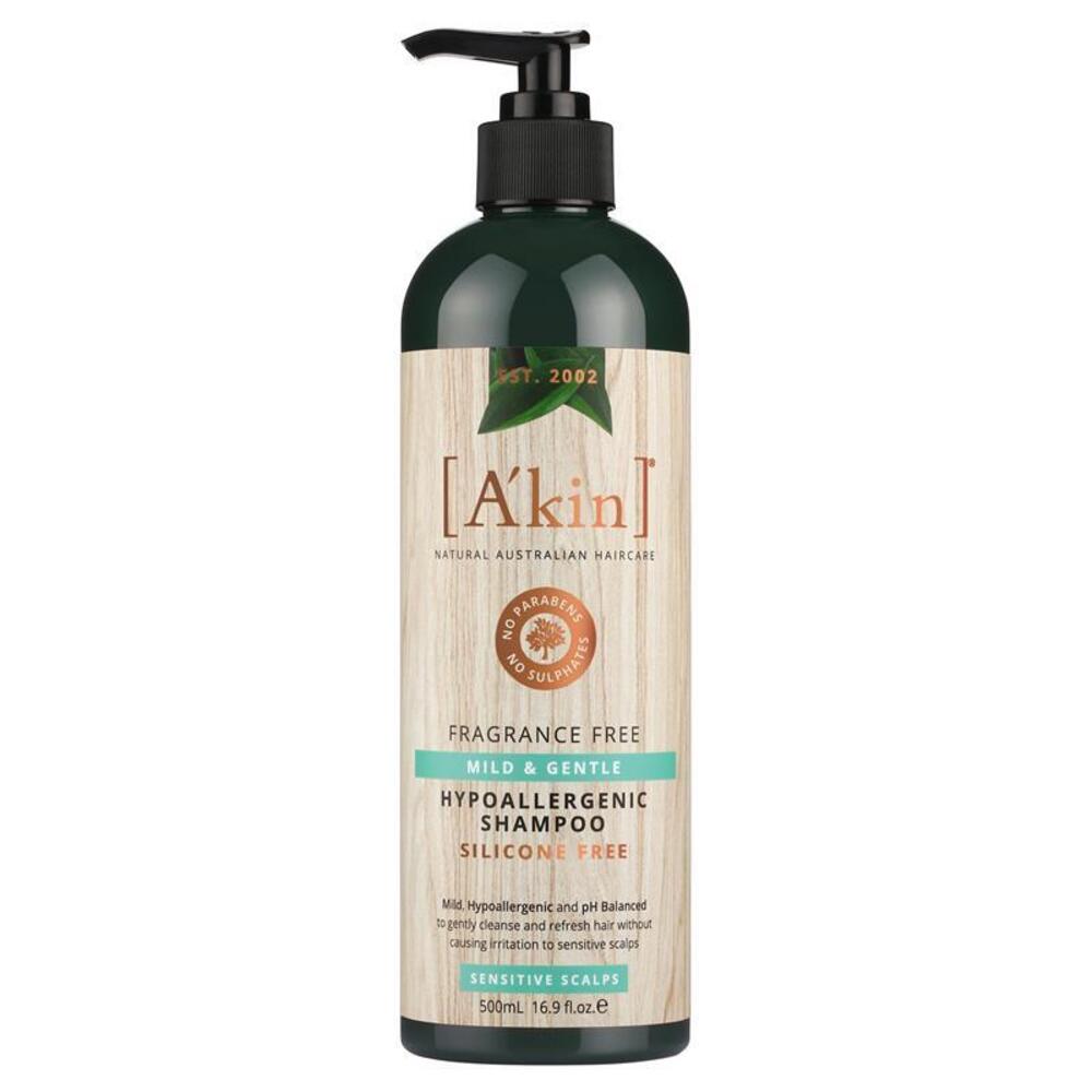 Akin 아킨 마일드 and 젠틀 프레이그런스 프리 샴푸 500ml, Akin Mild and Gentle Fragrance Free Shampoo 500ml