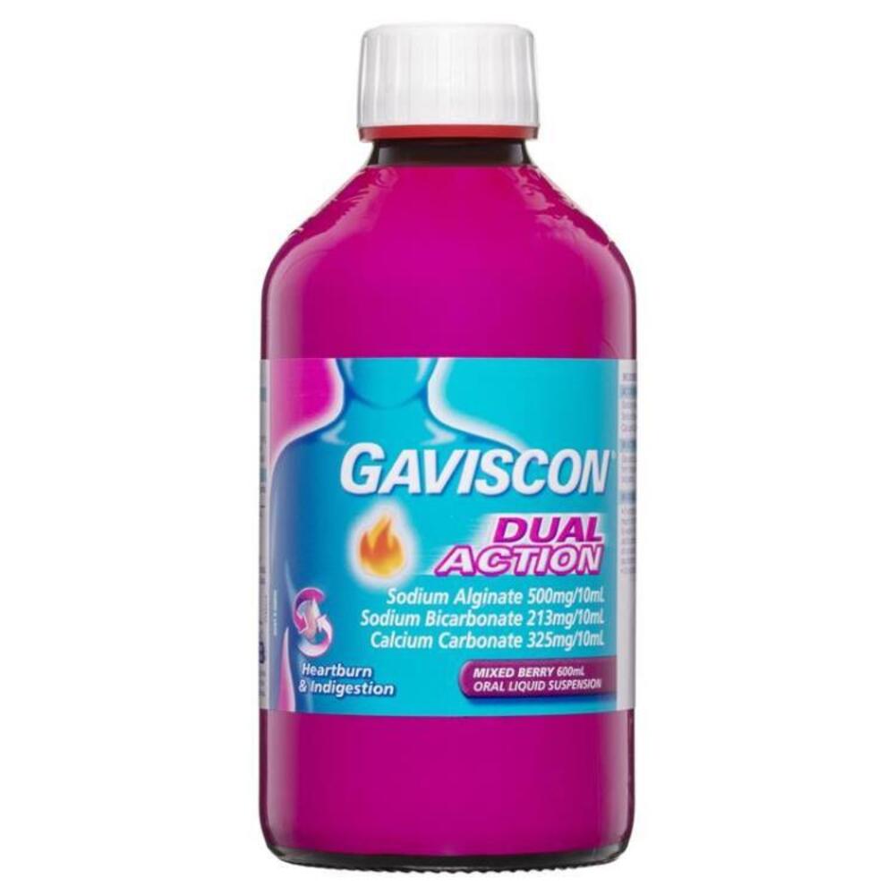 Gaviscon Dual Action Heartburn and Indigestion Relief Liquid Mixed Berry 600ml
