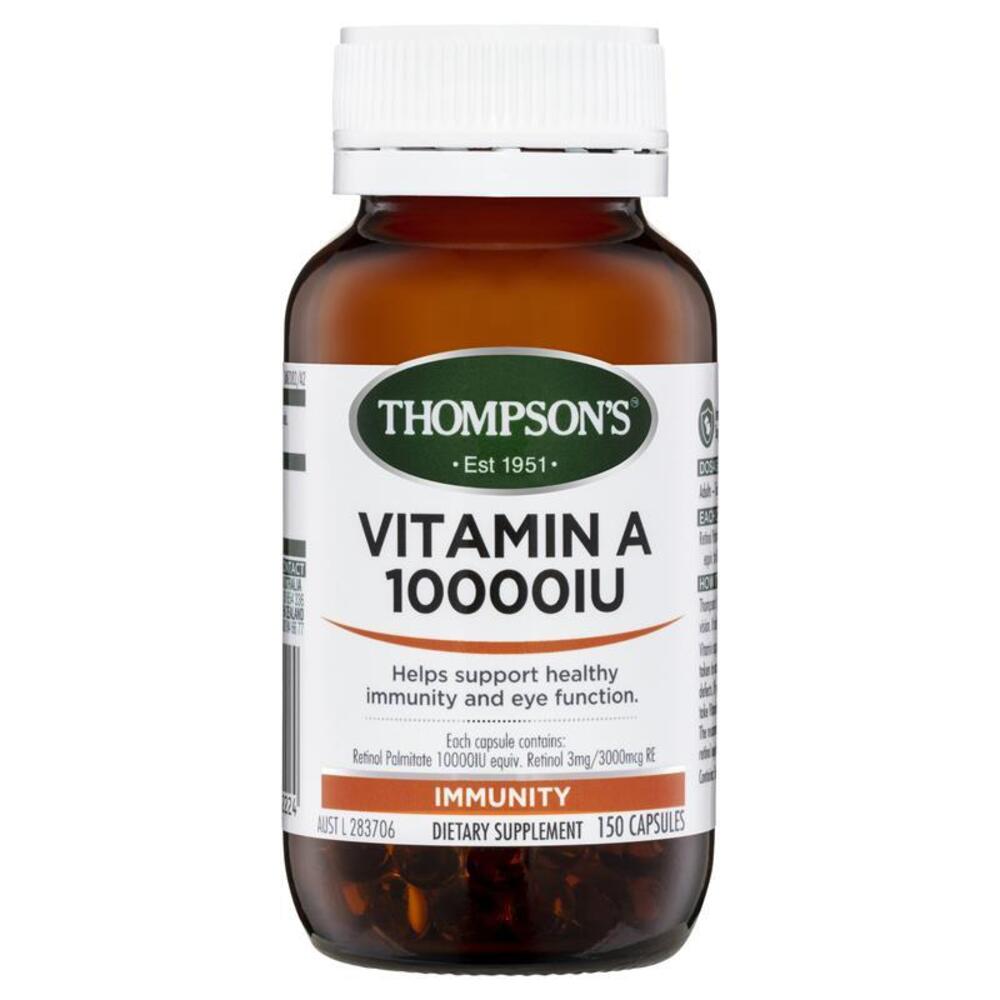 톰슨 비타민 A 10000iu 150 정 Thompsons Vitamin A 10000iu 150 Capsules