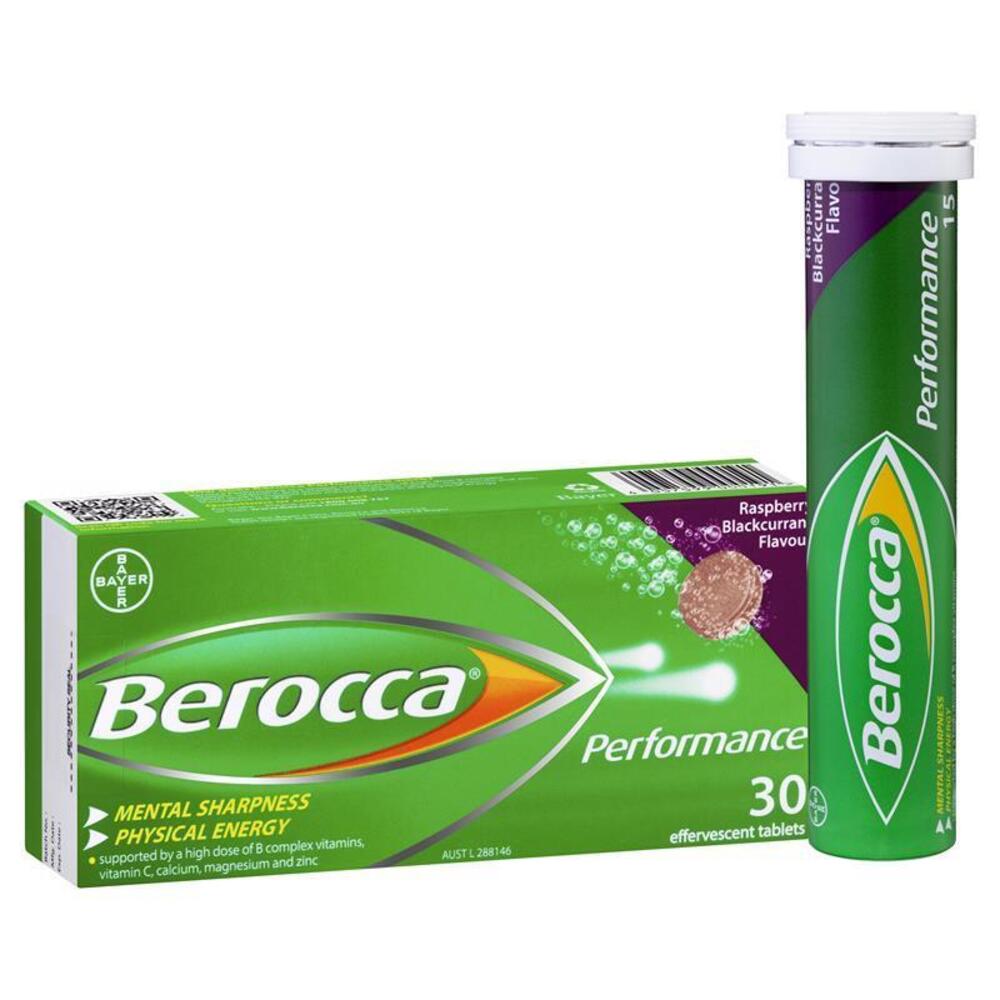 베로카 에너지 비타민 산딸기 블랙커런트 기포성타블렛 30 팩 Berocca Energy Vitamin Raspberry Blackcurrant Effervescent Tablets 30 pack