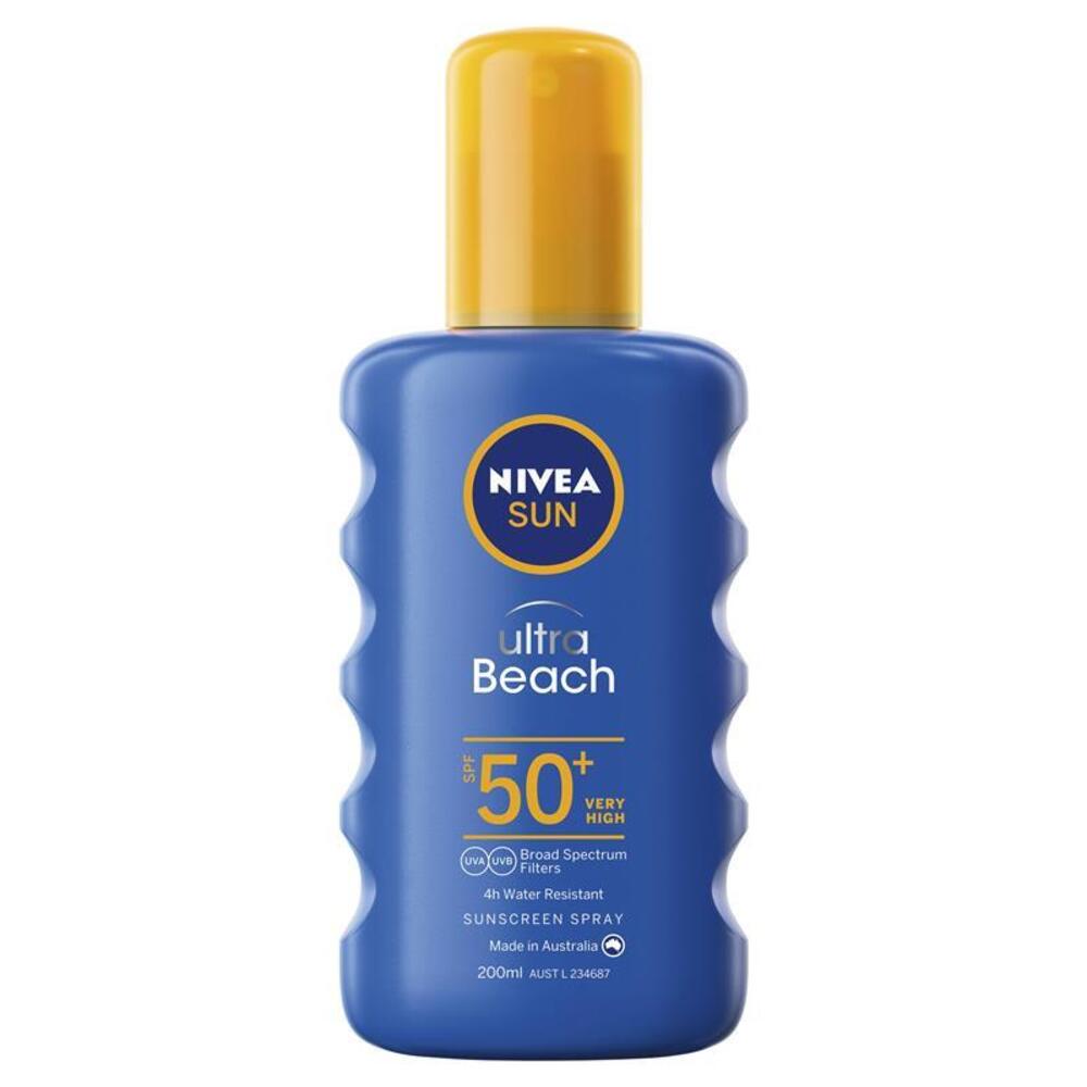 니베아 썬 SPF 50+ 울트라 비치 프로텍트 스프레이 200ML, Nivea Sun SPF 50+ Ultra Beach Protect Spray 200ml