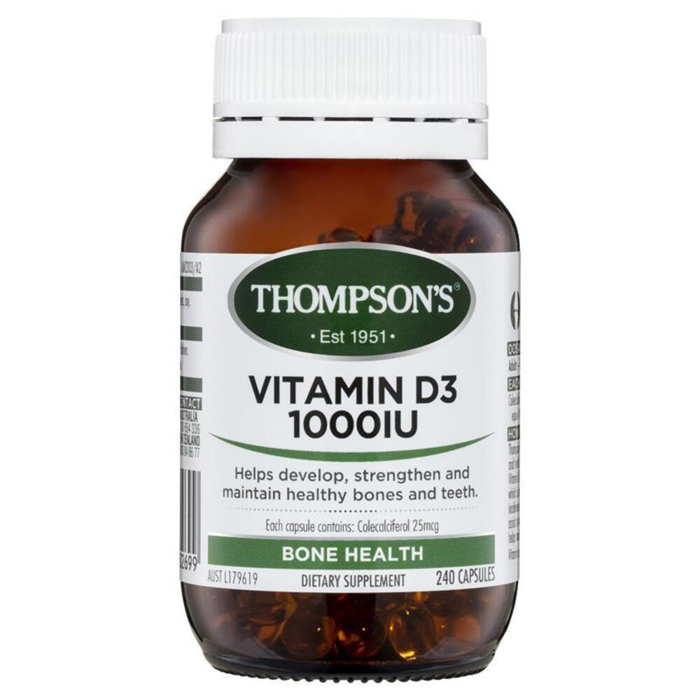 톰슨 비타민 D3 1000iu 240 정 Thompsons Vitamin D3 1000IU 240 Capsules