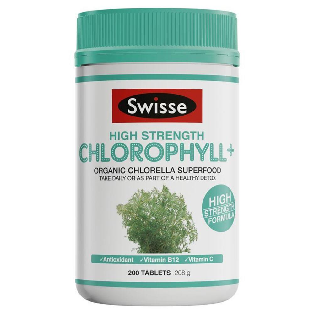 스위스 하이 스트렝쓰 클로로필+ 1000mg 200 타블렛 Swisse High Strength Chlorophyll+ 1000mg 200 Tablets