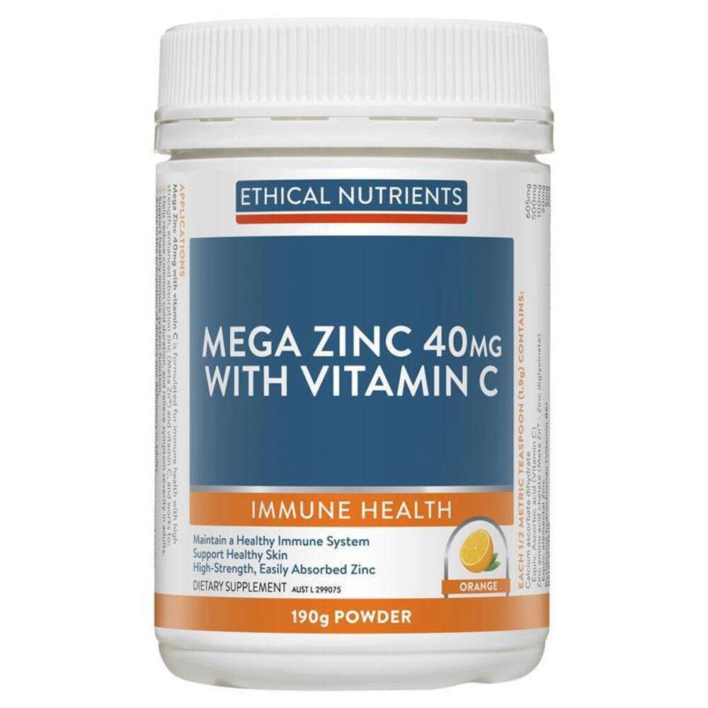 에티컬뉴트리언트 메가조브 메가 아연 파우더 40mg 오렌지 190g Ethical Nutrients MEGAZORB Mega Zinc Powder 40mg (Orange) 190g