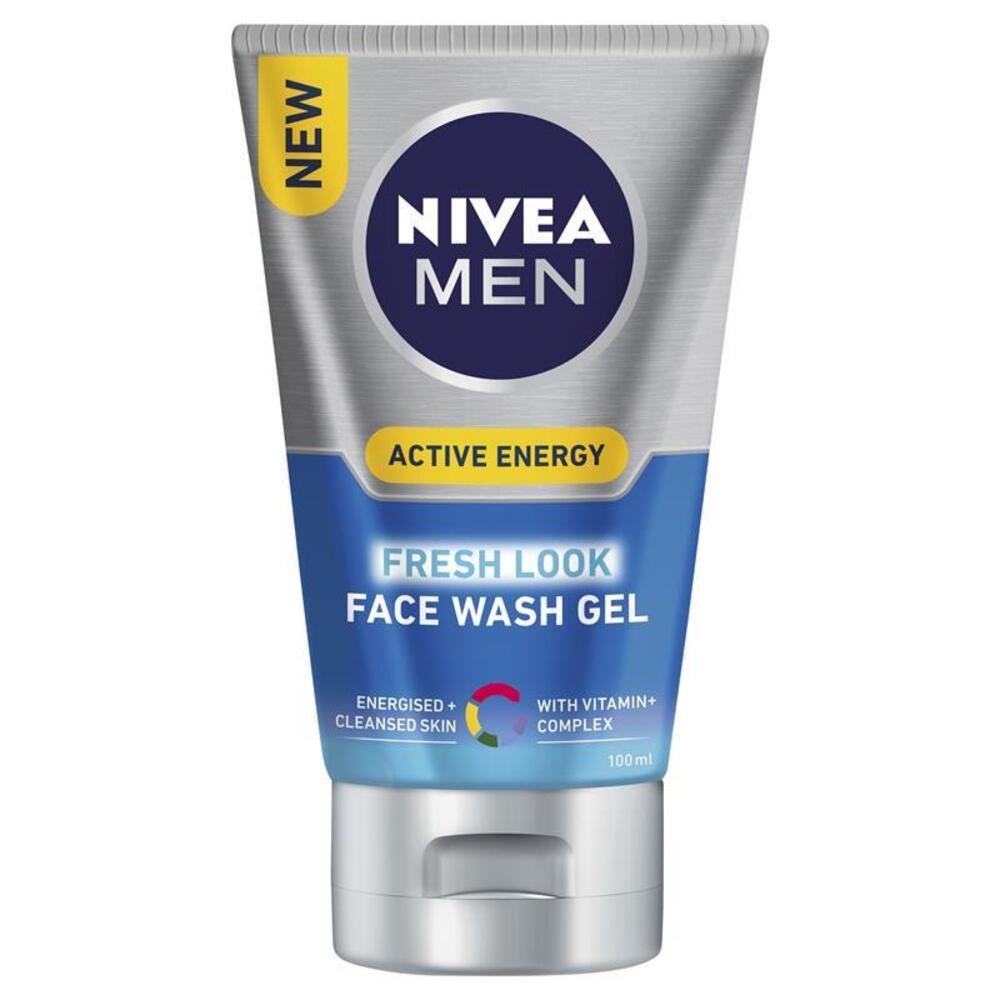 니베아 포 맨 액티브 에너지 페이스 워시 젤 100ml, Nivea for Men Active Energy Face Wash Gel 100ml