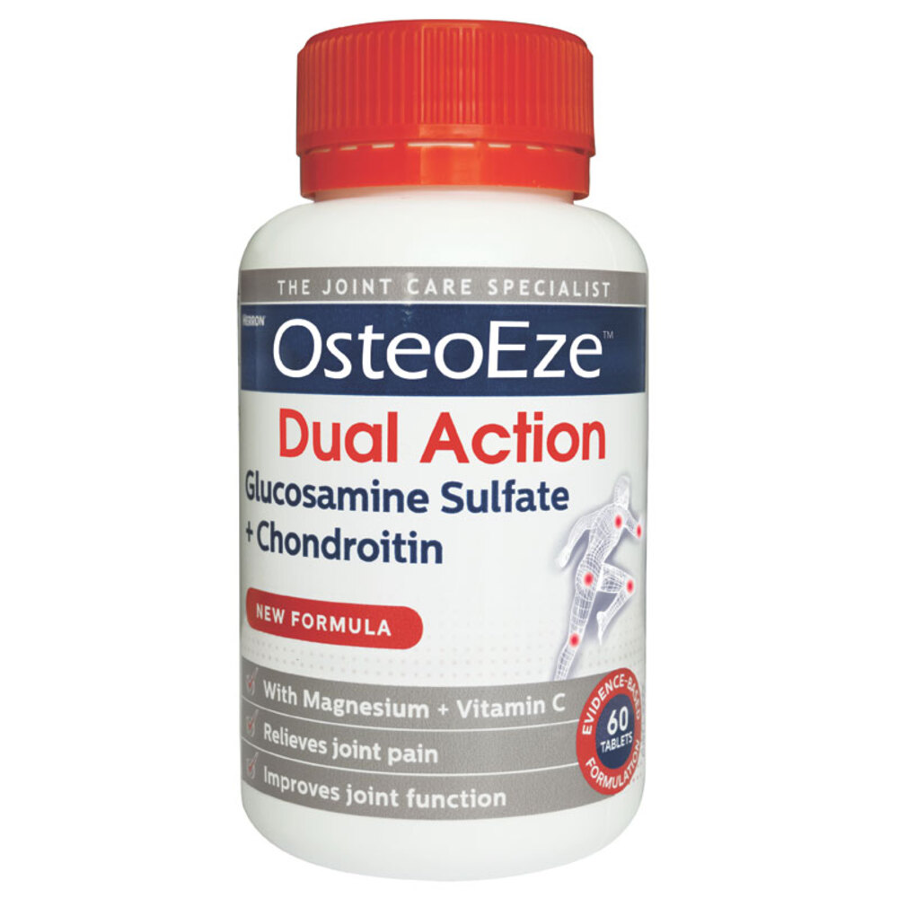 오스테오이즈 듀얼 액션 글루코사민 설페이트 + 콘드로이틴 60타블렛 OsteoEze Dual Action Glucosamine Sulfate + Chondroitin 60 Tablets