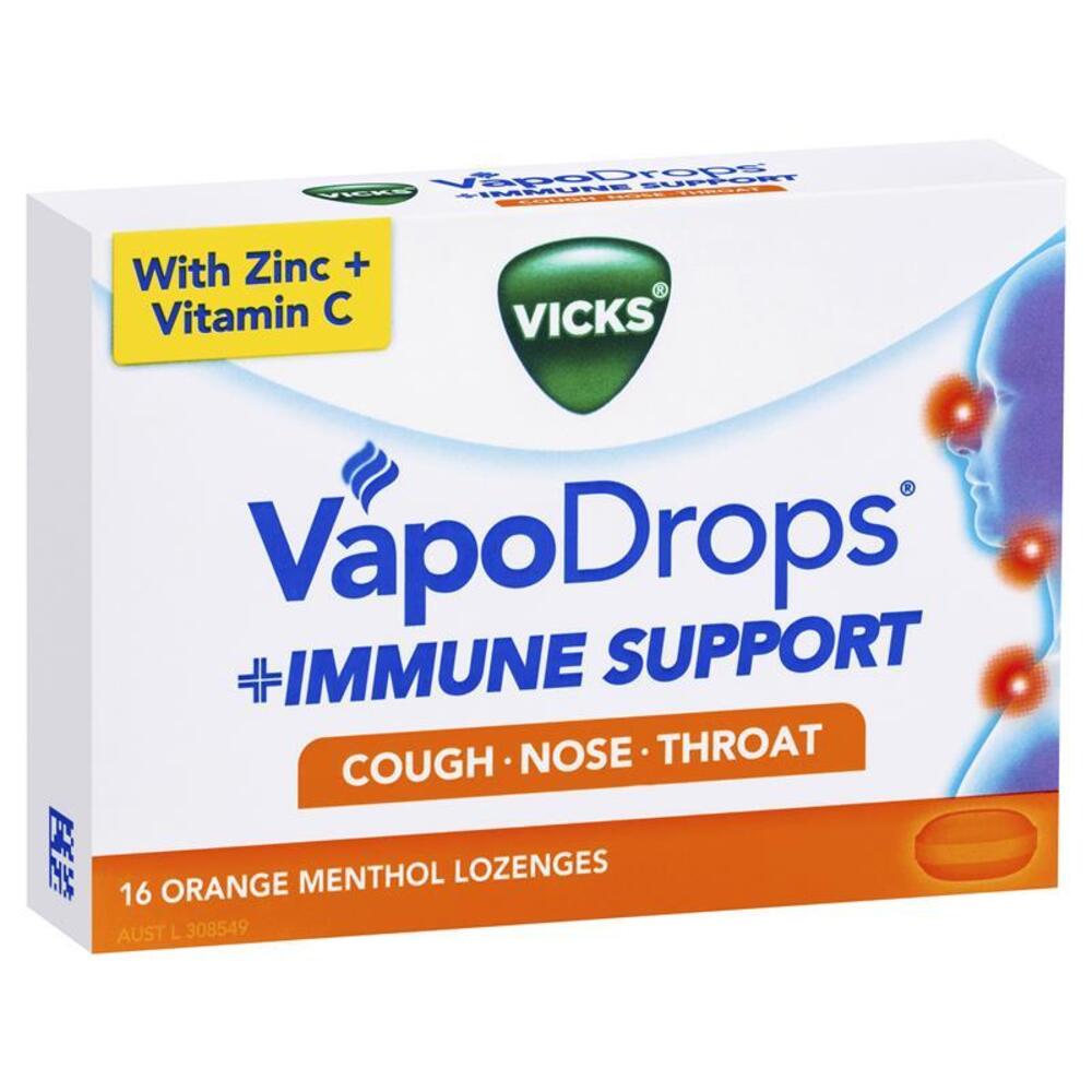빅스 베이포드롭 이뮨 서포트 오렌지 16개 Vicks VapoDrops Immune Support Orange 16 Lozenges