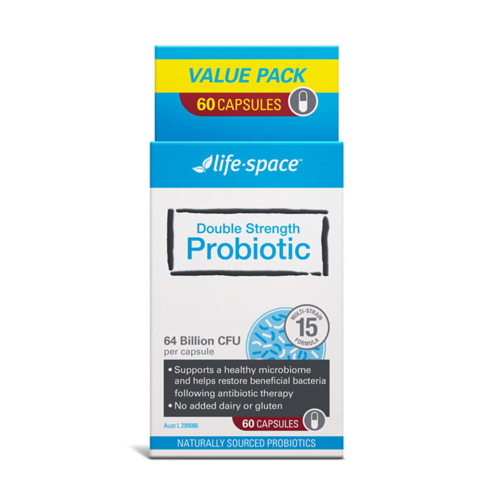 라이프스페이스 더블 스트렝쓰 프로바이오틱 60 정 익스클루시브 사이즈 Life Space Double Strength Probiotic 60 Capsules Exclusive Size