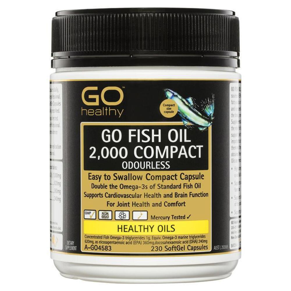 고헬씨 피쉬 오일 2000 컴팩트 무취 230정 GO Healthy Fish Oil 2000 Compact Odourless 230 Softgel Capsules