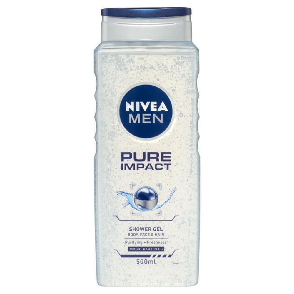 니베아 포 맨 퓨어 임팩트 샤워 젤 500ml, Nivea for Men Pure Impact Shower Gel 500ml